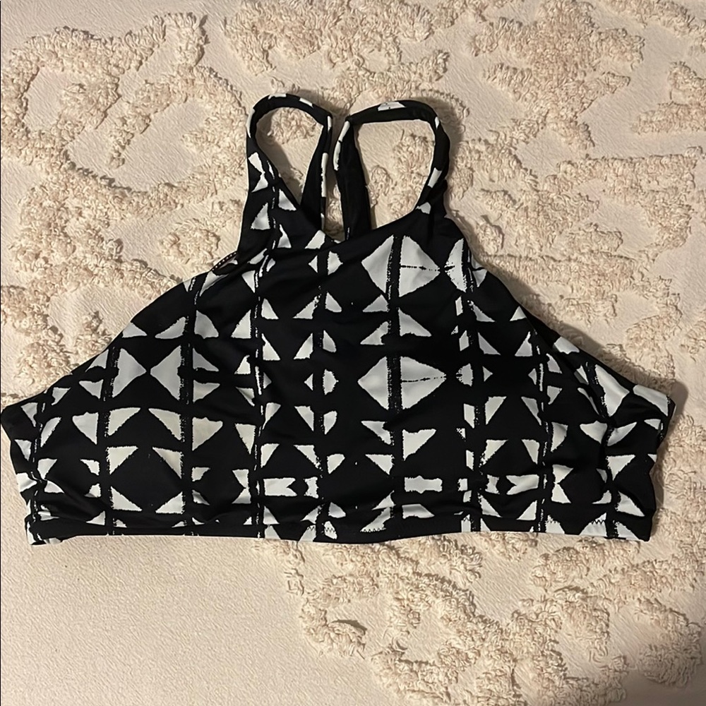 Dolce Vita Black and White Bikini Top- Size Large